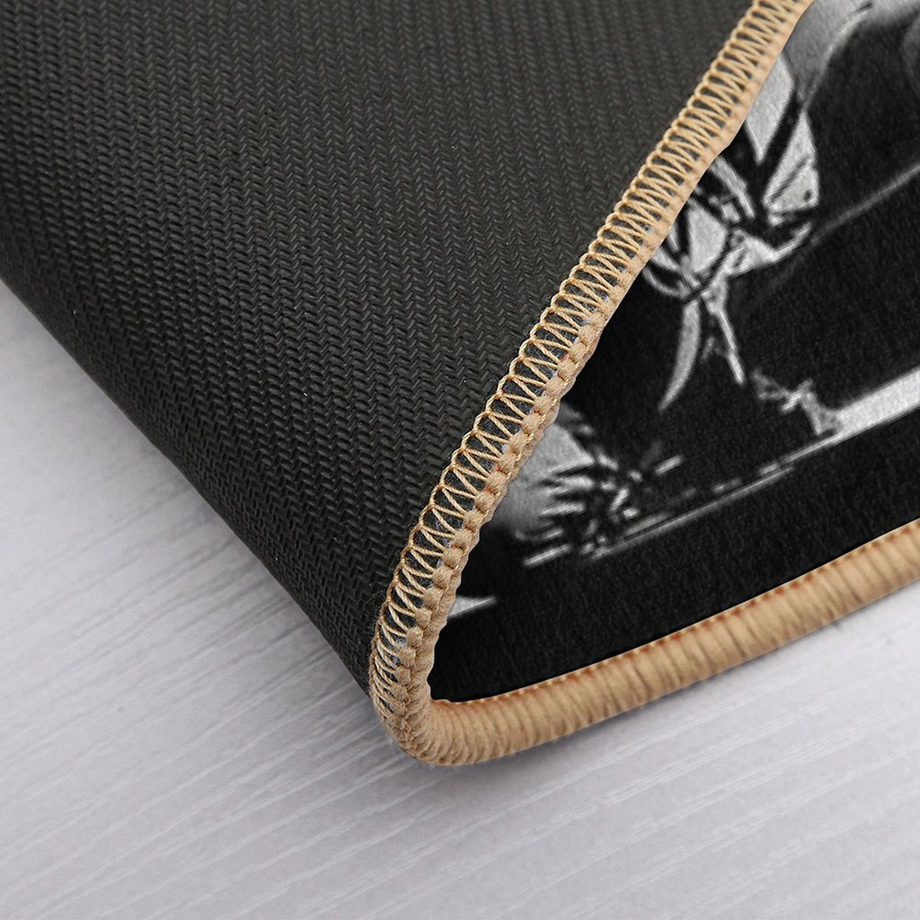 Black White Guitar Van  Dirt-Trapping Bath Mat
