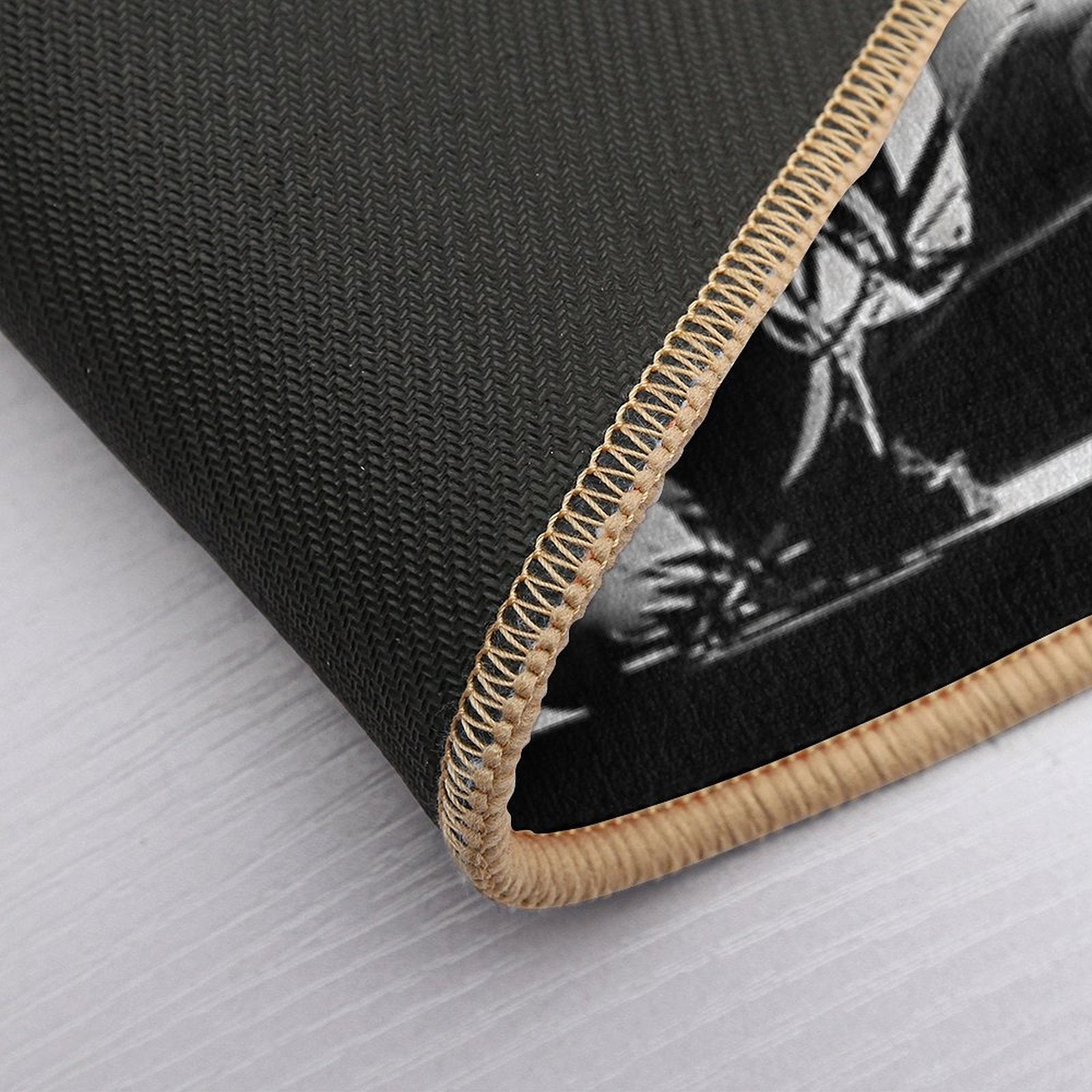 Black White Guitar Van  Dirt-Trapping Bath Mat