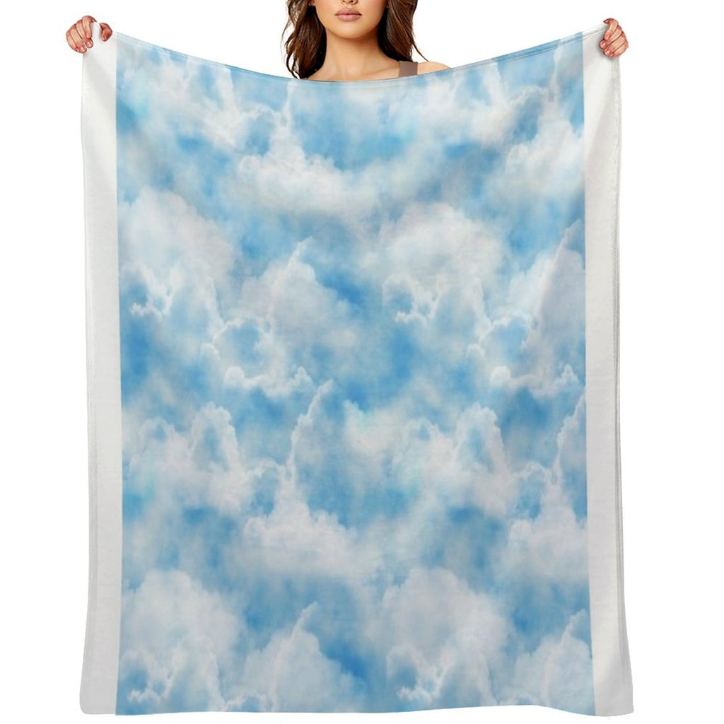 Clouds Print Shrink-resistant Throw Blanket