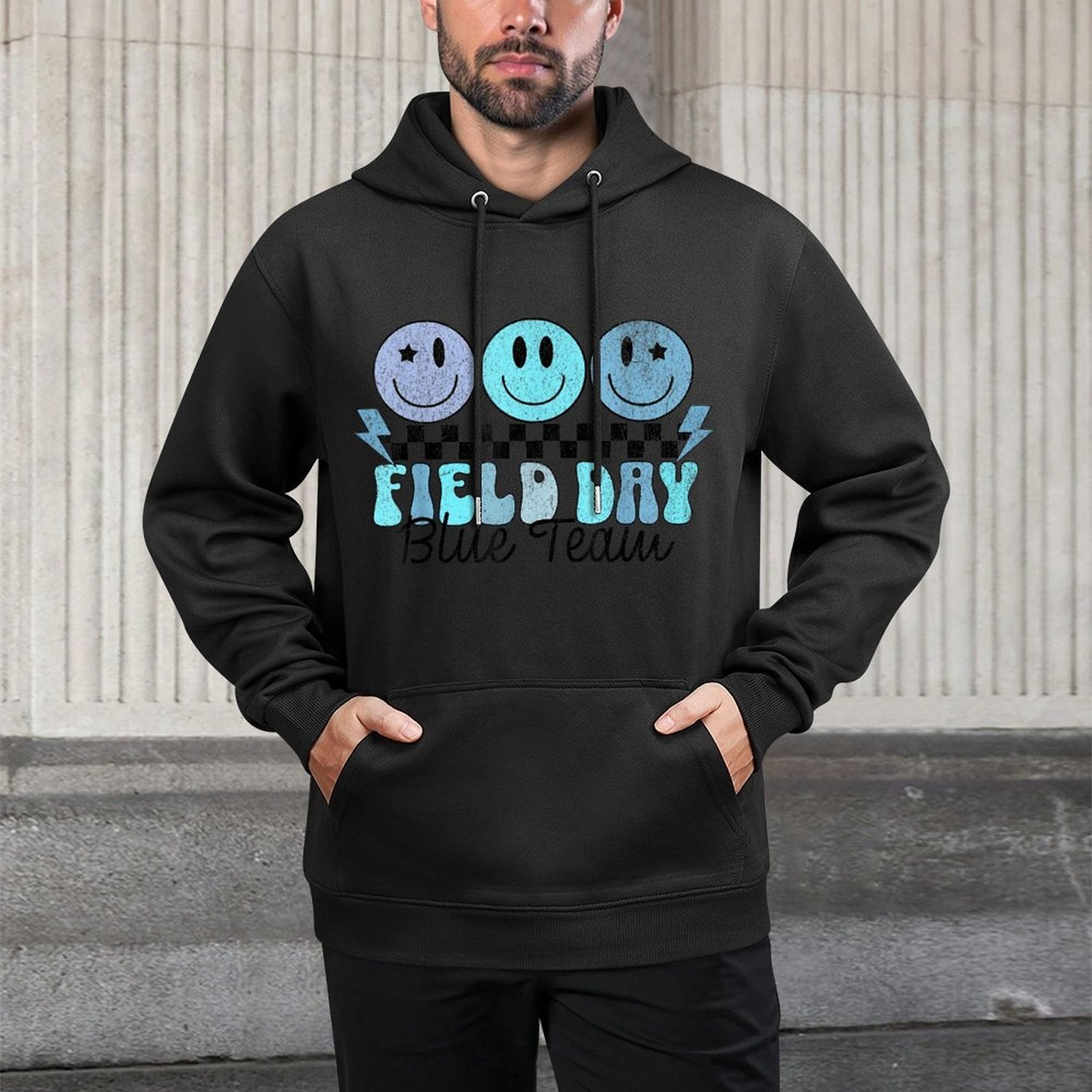 Field Day Blue Team Outdoor Field Day Games for Kids Teacher Adjustable Hood Hoodie