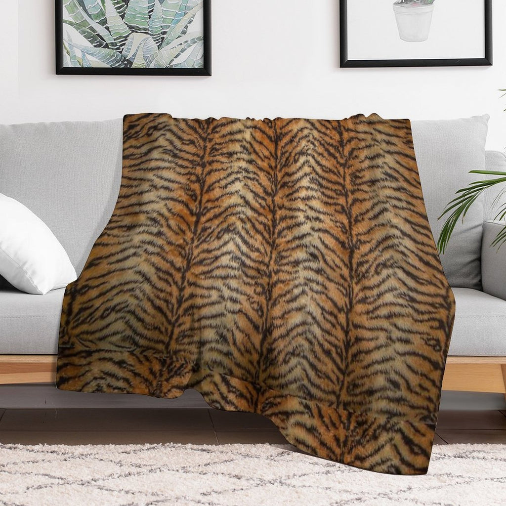 Tiger Stripes Big Cat Fur Pattern Animal Print Eco-conscious Throw Blanket