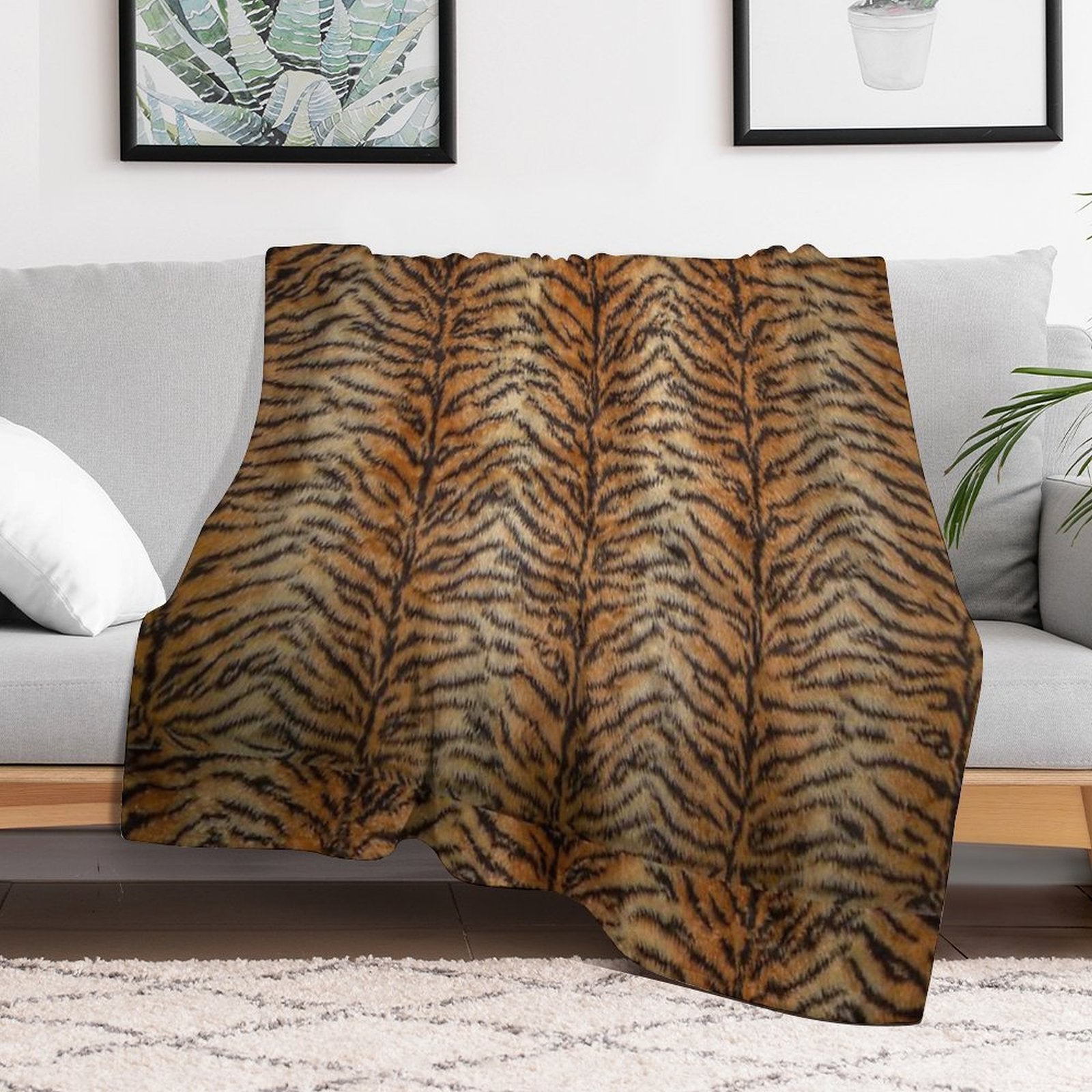 Tiger Stripes Big Cat Fur Pattern Animal Print Eco-conscious Throw Blanket