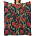 The Red Garden Plush Throw Blanket