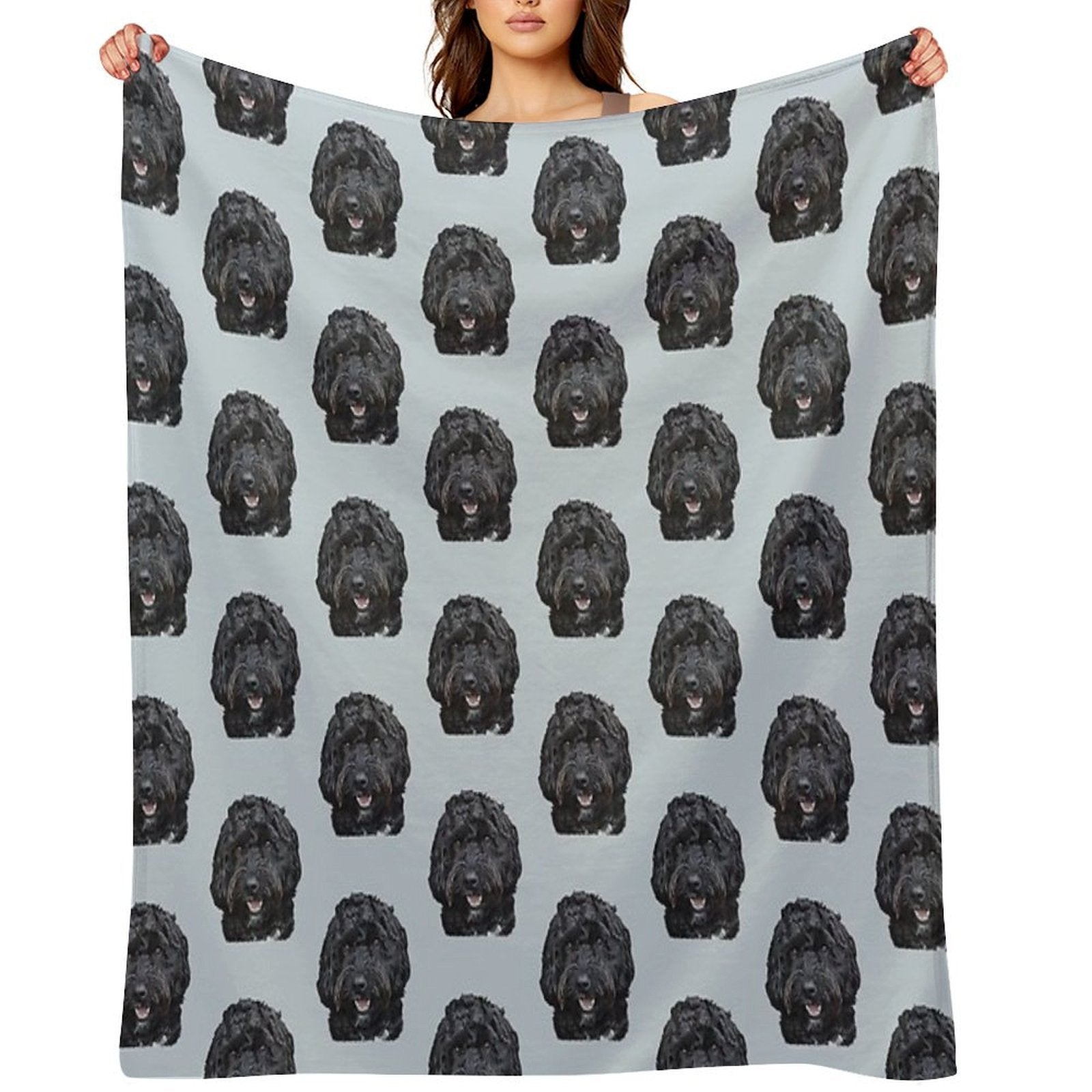 Black Doodle  Cockapoo Dog Compact Throw Blanket