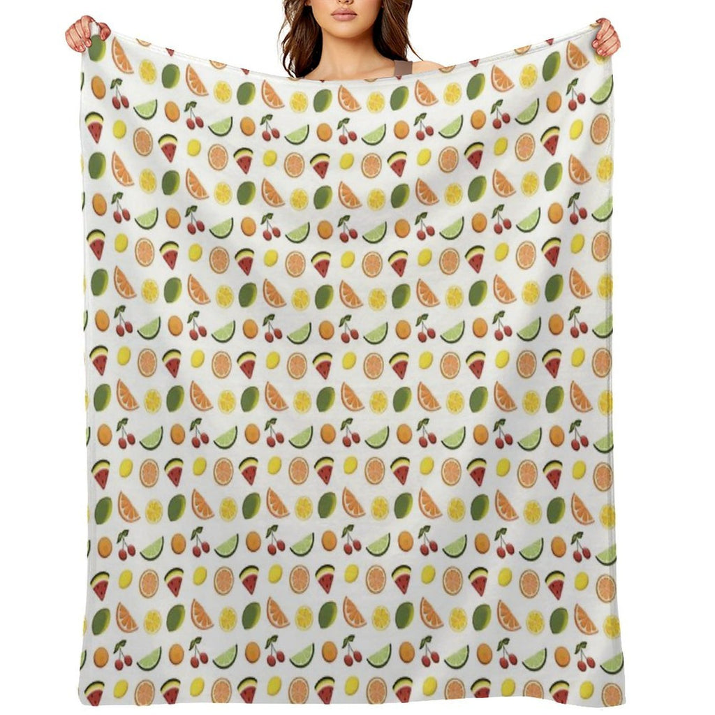 Fresh Fruit, Hand Drawn Fruit, Summer Fruit, Fruit All over Print Comfort Throw Blanket