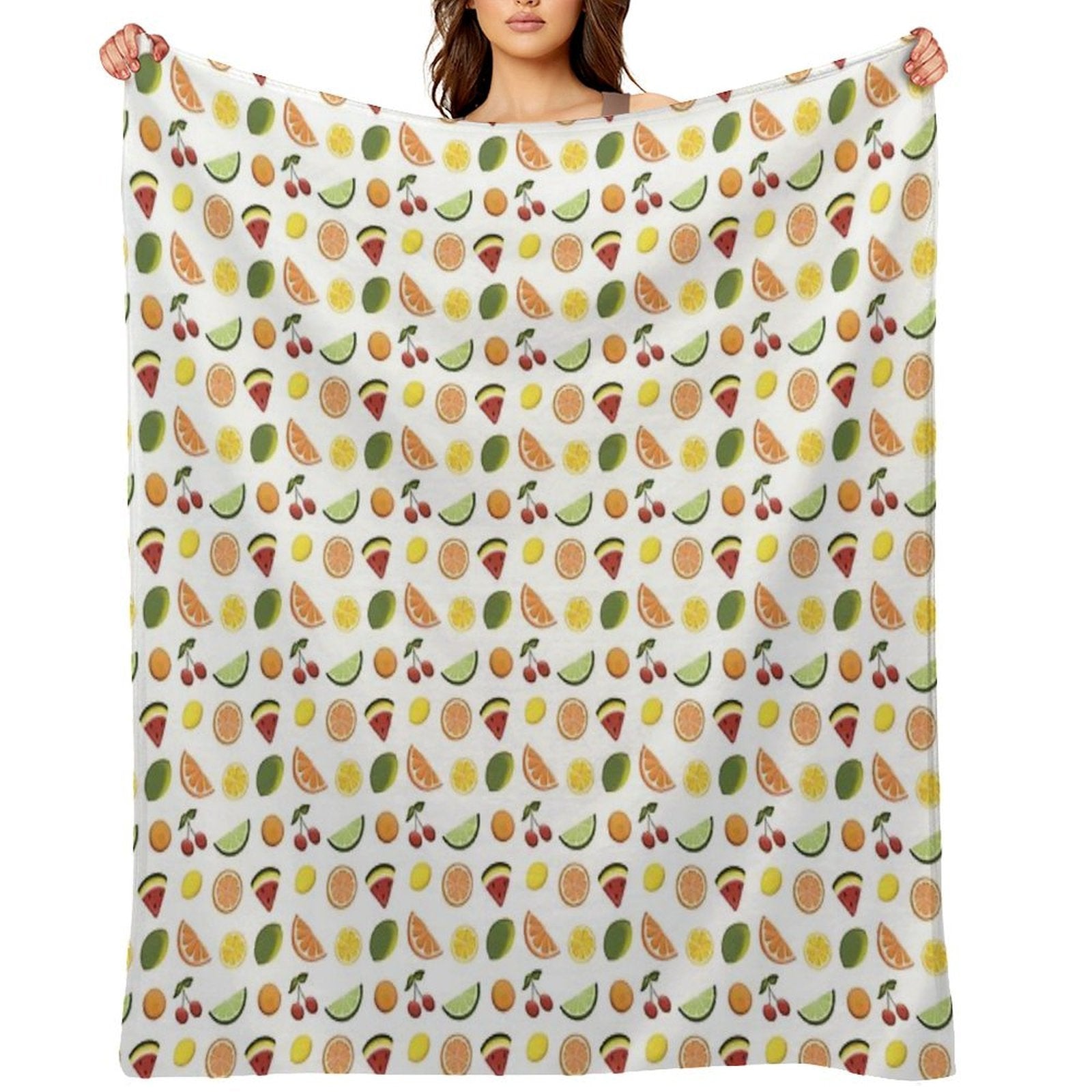 Fresh Fruit, Hand Drawn Fruit, Summer Fruit, Fruit All over Print Comfort Throw Blanket