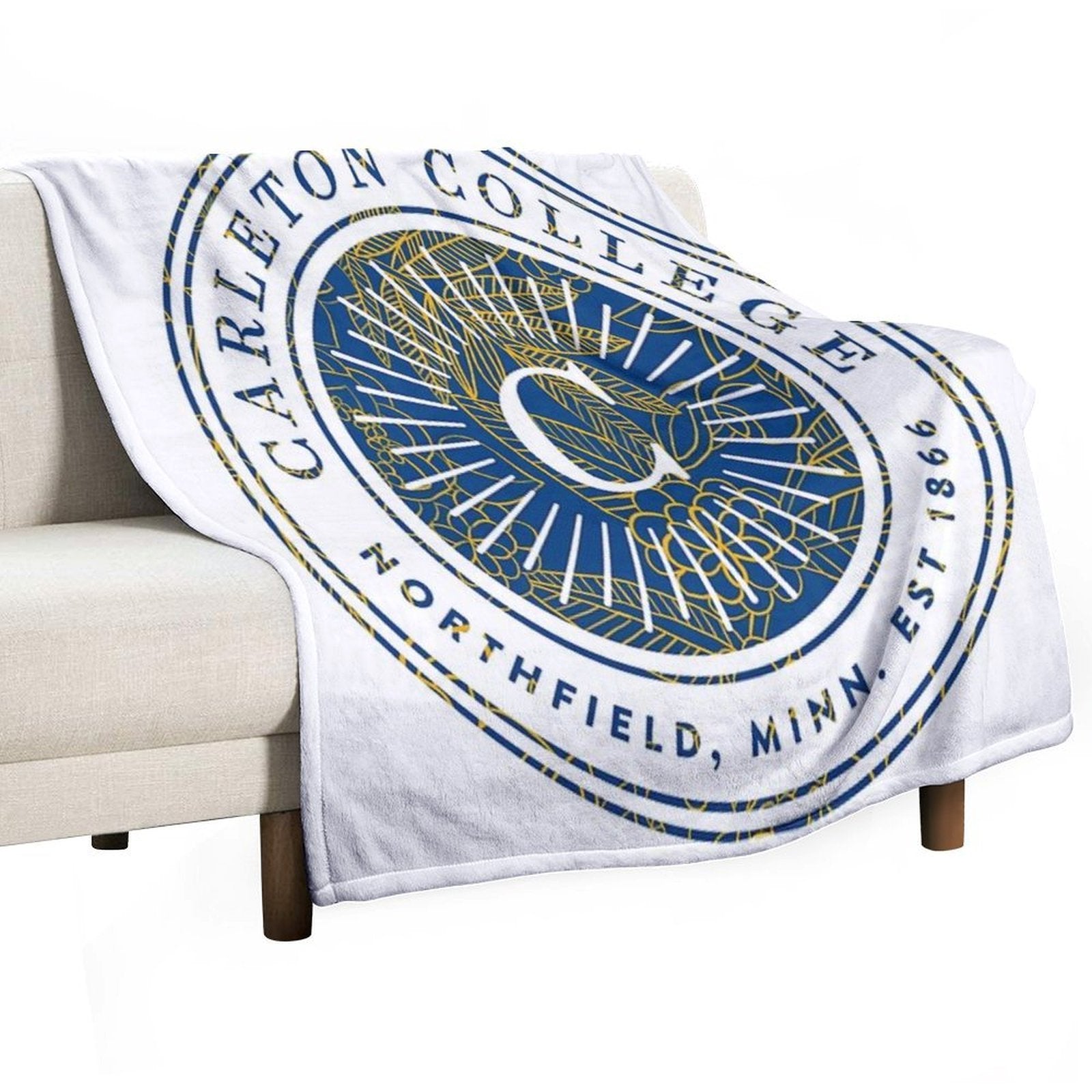 Carleton College Blooms Travel-friendly Throw Blanket