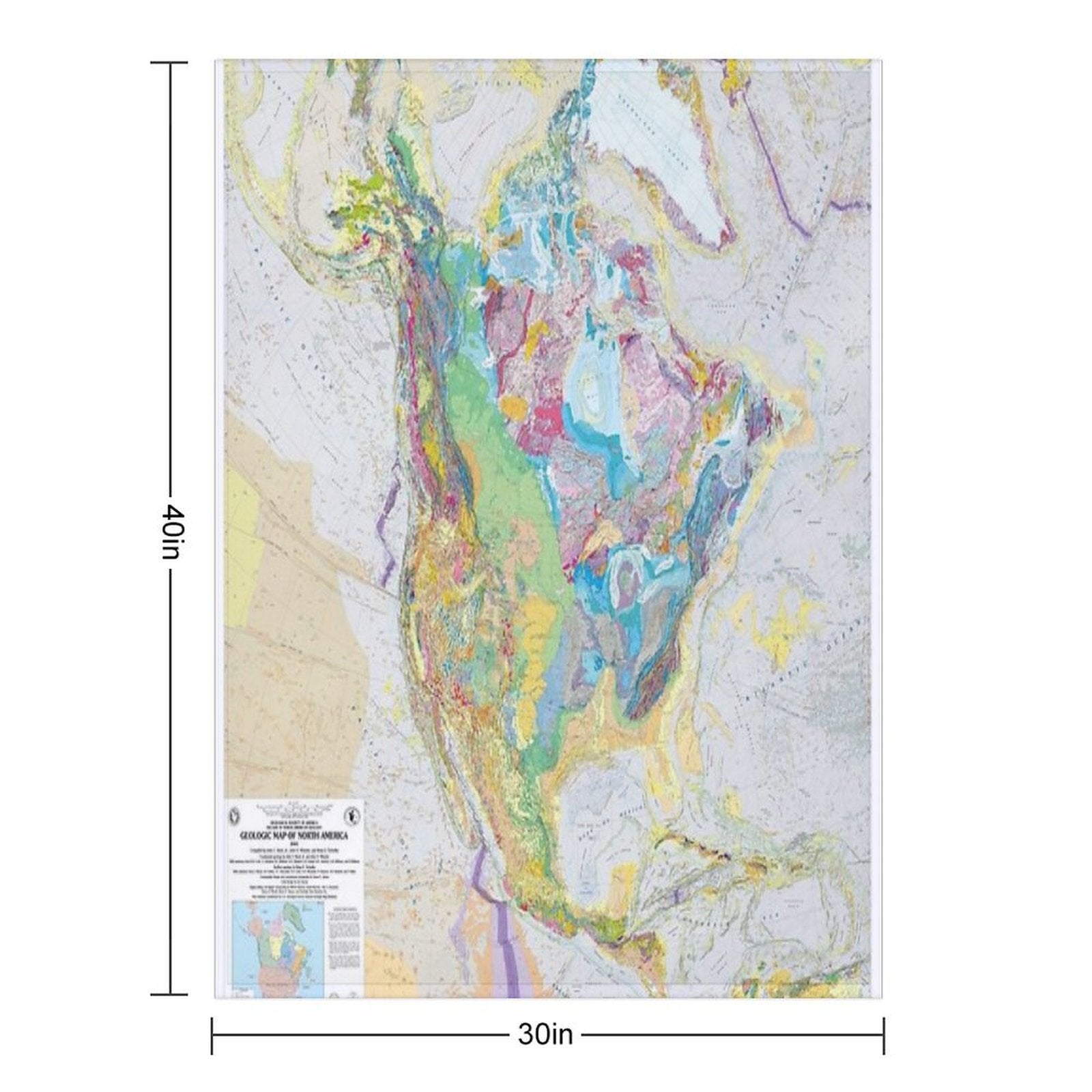 USGS Geologic Map of North America Premium Throw Blanket