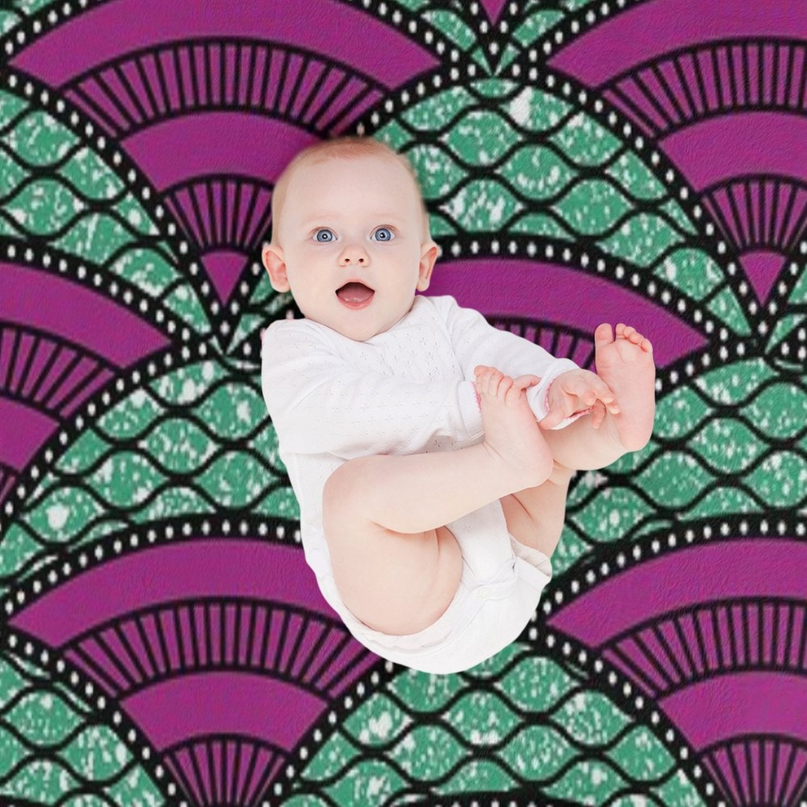 Afro Ankara Wax Print 14 All-season Throw Blanket