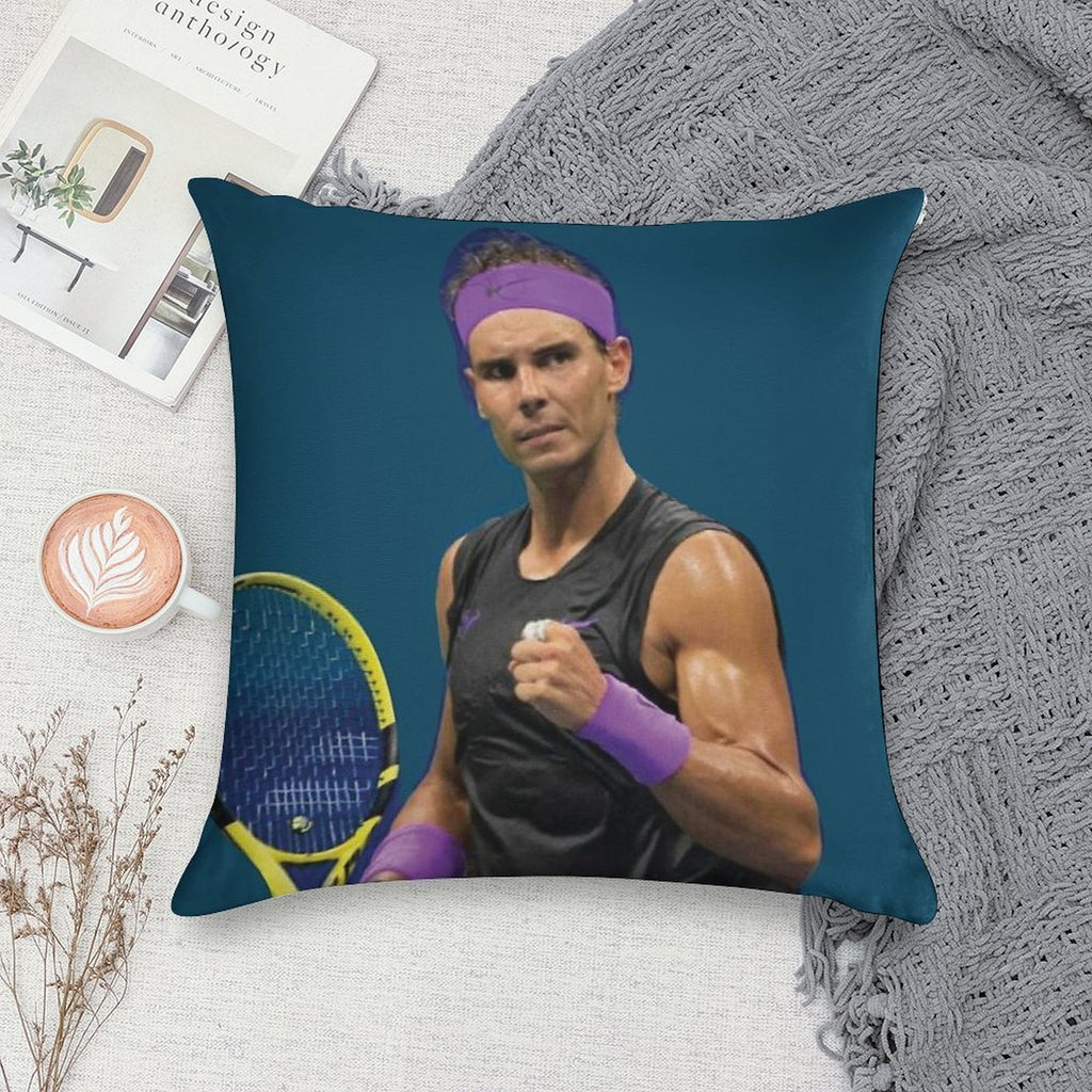 Rafael Nadal Soft Short Plush Fabric Throw Pillow