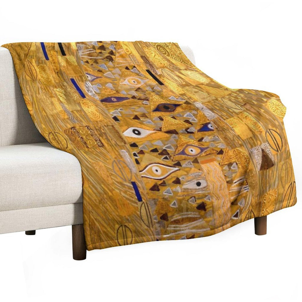 Adele Bloch-Bauer I - Detail by Gustav Klimt Gold Lightweight Throw Blanket