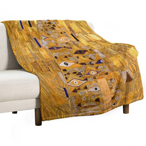 Adele Bloch-Bauer I - Detail by Gustav Klimt Gold Lightweight Throw Blanket