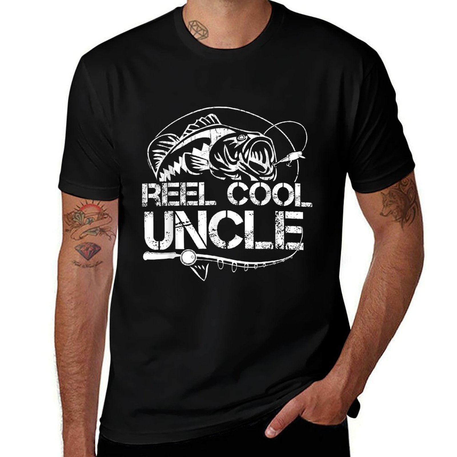 Reel Cool Uncle Fishing Daddy Fathers Day Dad Gifts For Men  Wrinkle-resistant T-Shirt