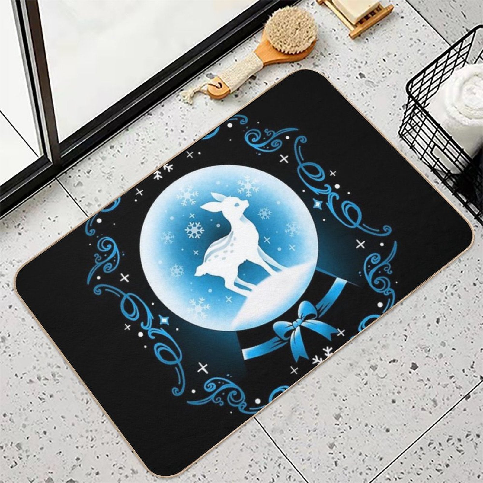 Snow Globe Deer  Odorless Bath Mat