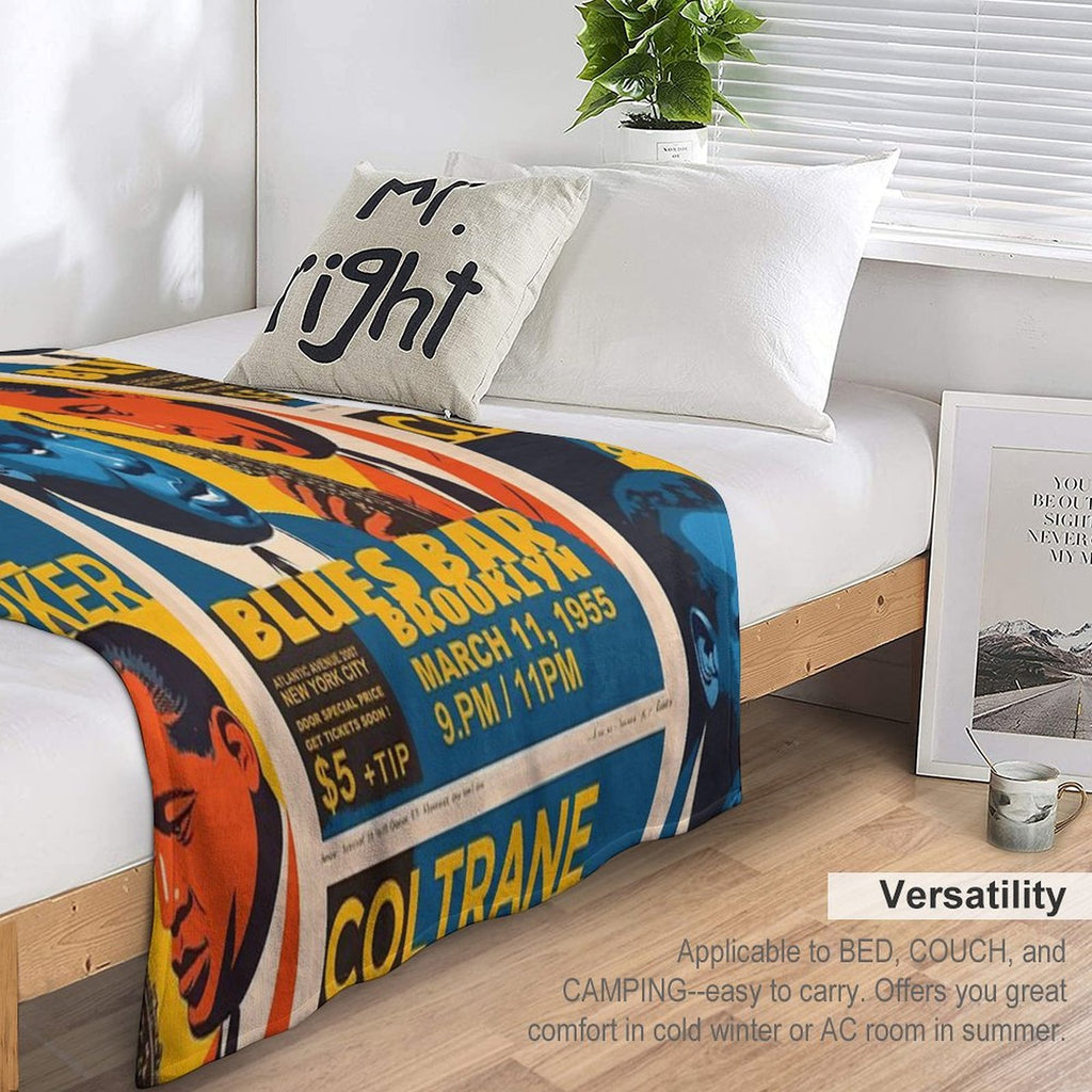 Jazz Poster Wrinkle-free Throw Blanket