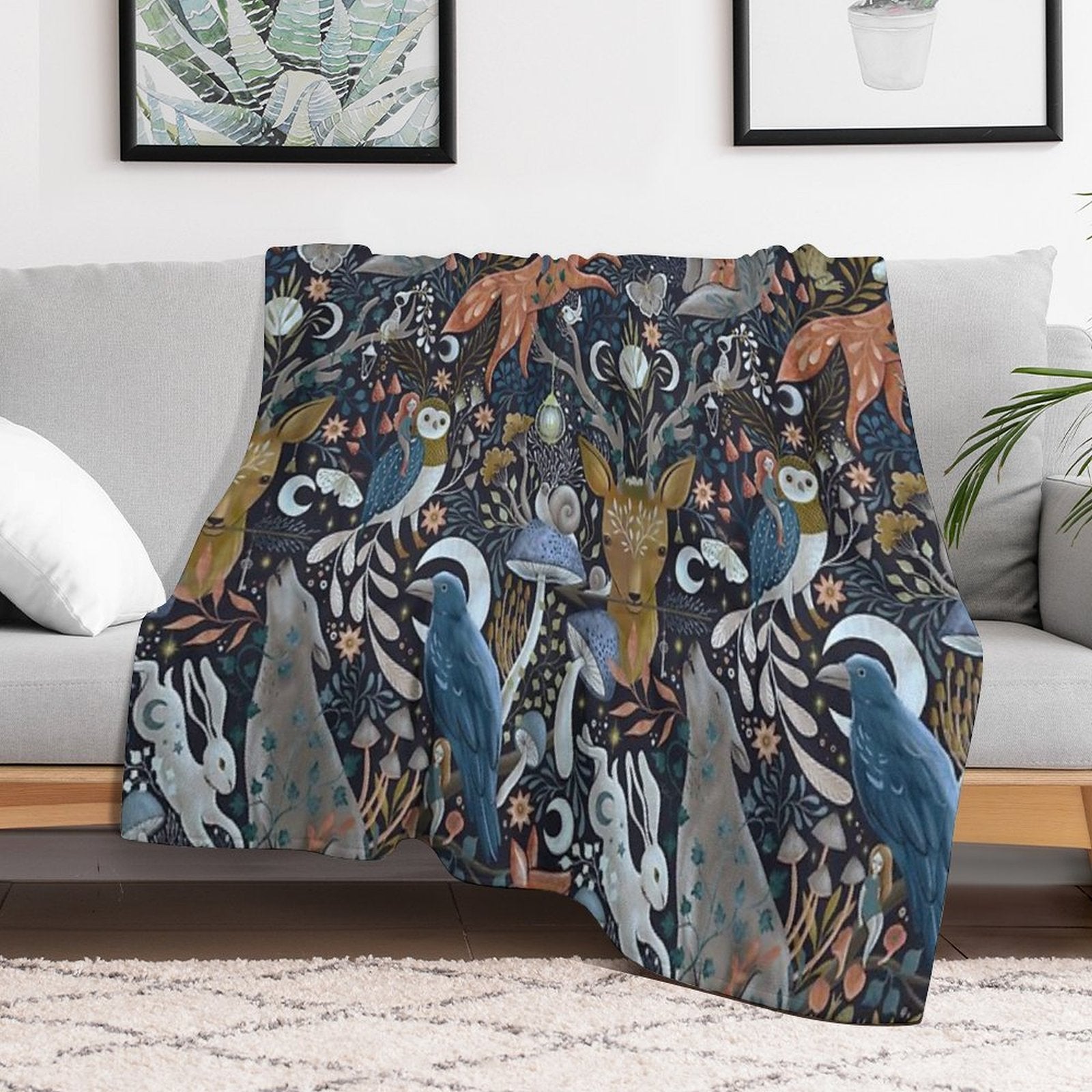 Whimsical Gothic Pattern Comfort Throw Blanket
