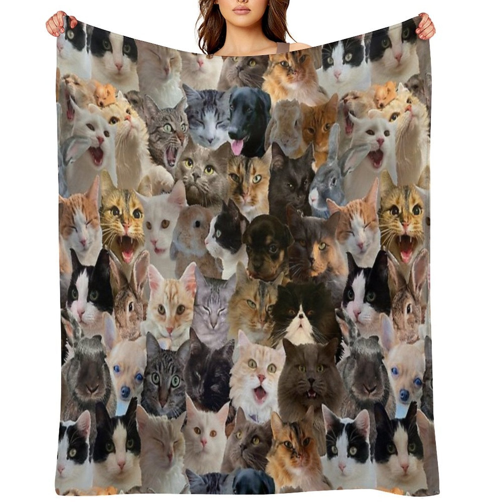 Cute Pets Pattern Compact Throw Blanket