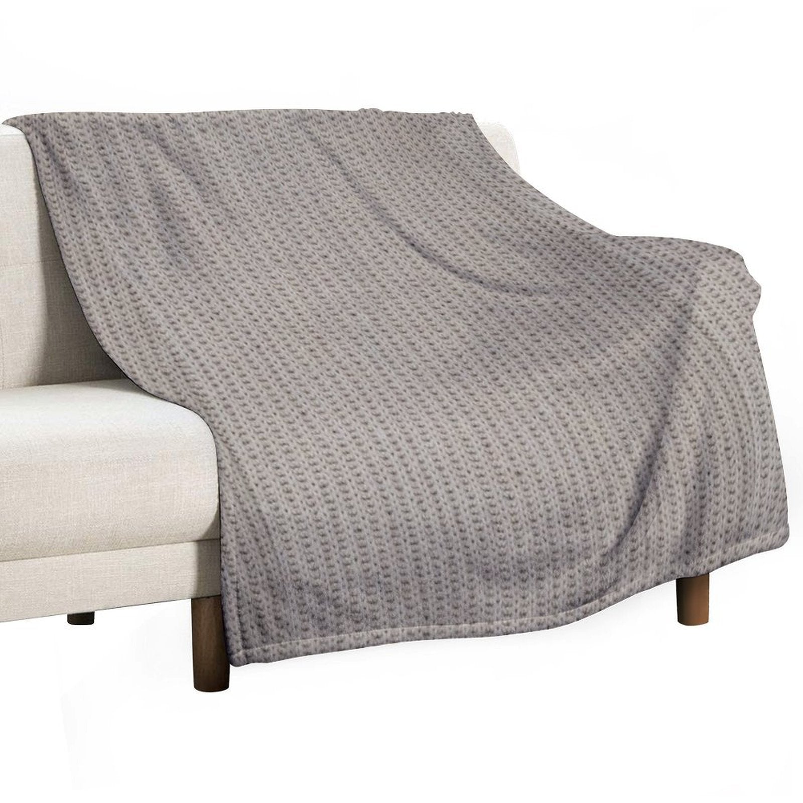 Beige Knitting Pattern Durable Throw Blanket