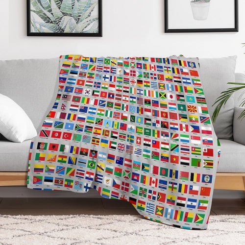 All of The Current World Flags Every Nation Velvety-soft Throw Blanket