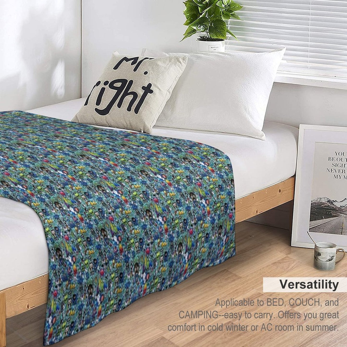 Cartoon Print Shrink-resistant Throw Blanket
