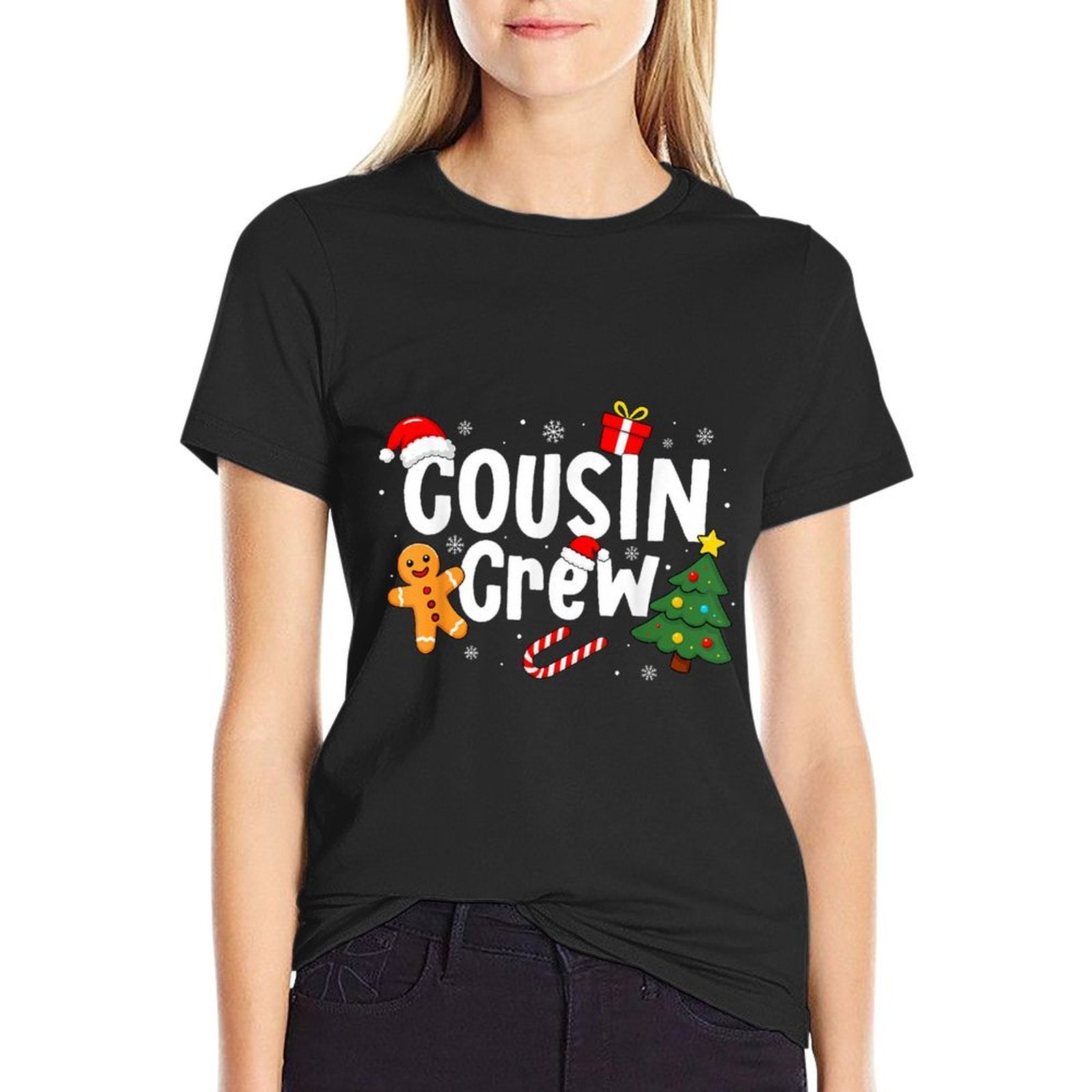 Cousin Crew Christmas Pajamas for Men Kids Women Grandkids  Polyester Blend T-Shirt