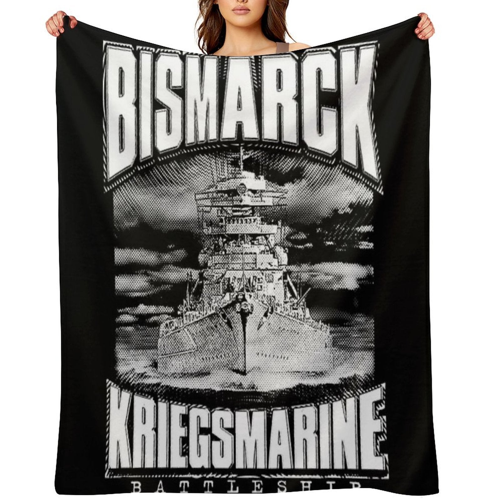 Battleship Bismarck Wrinkle-free Throw Blanket