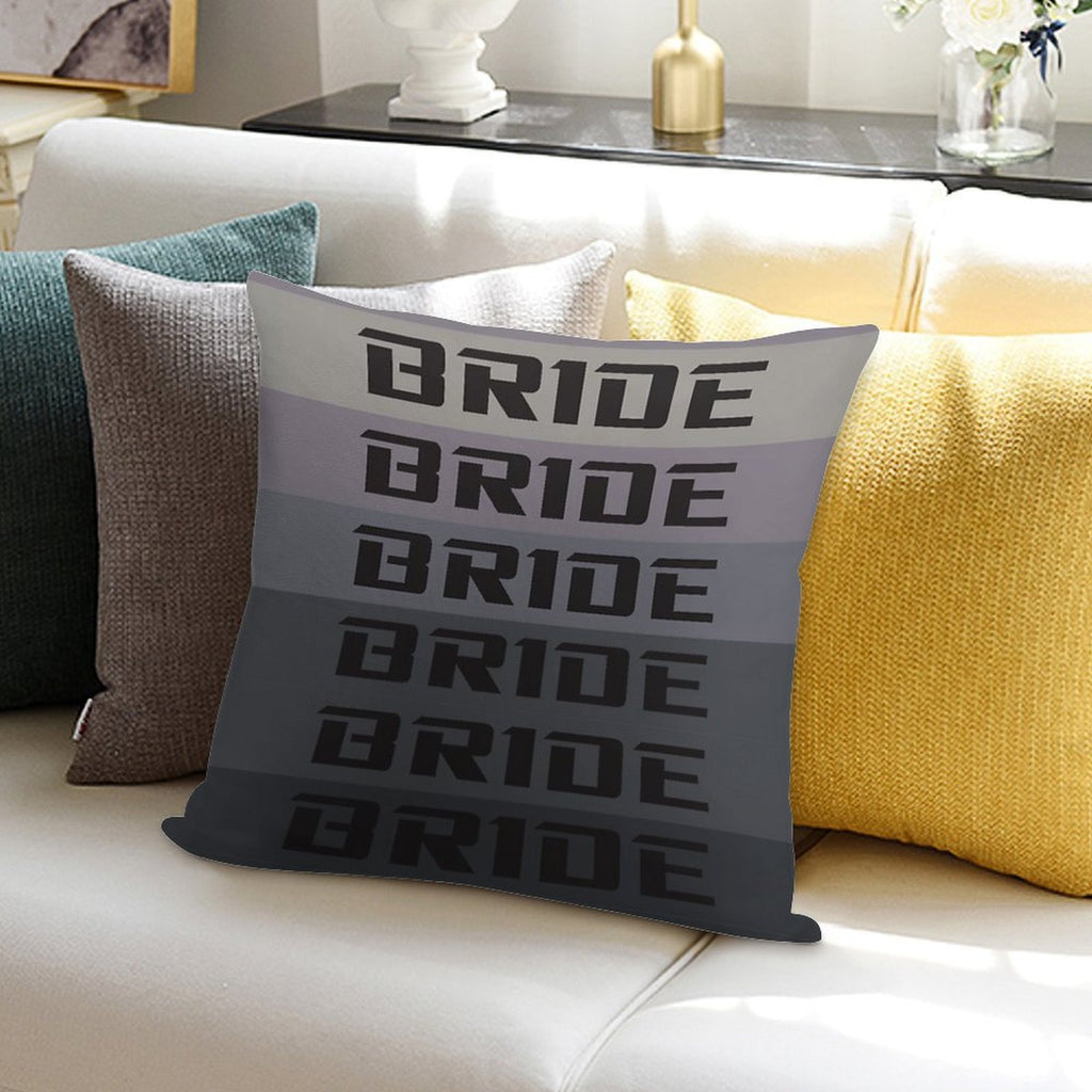 BRIDE JDM MATERIAL Soft Hidden Zipper Throw Pillow