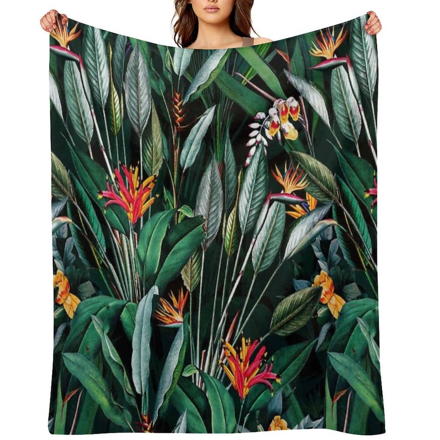Midnight Garden V Travel-friendly Throw Blanket