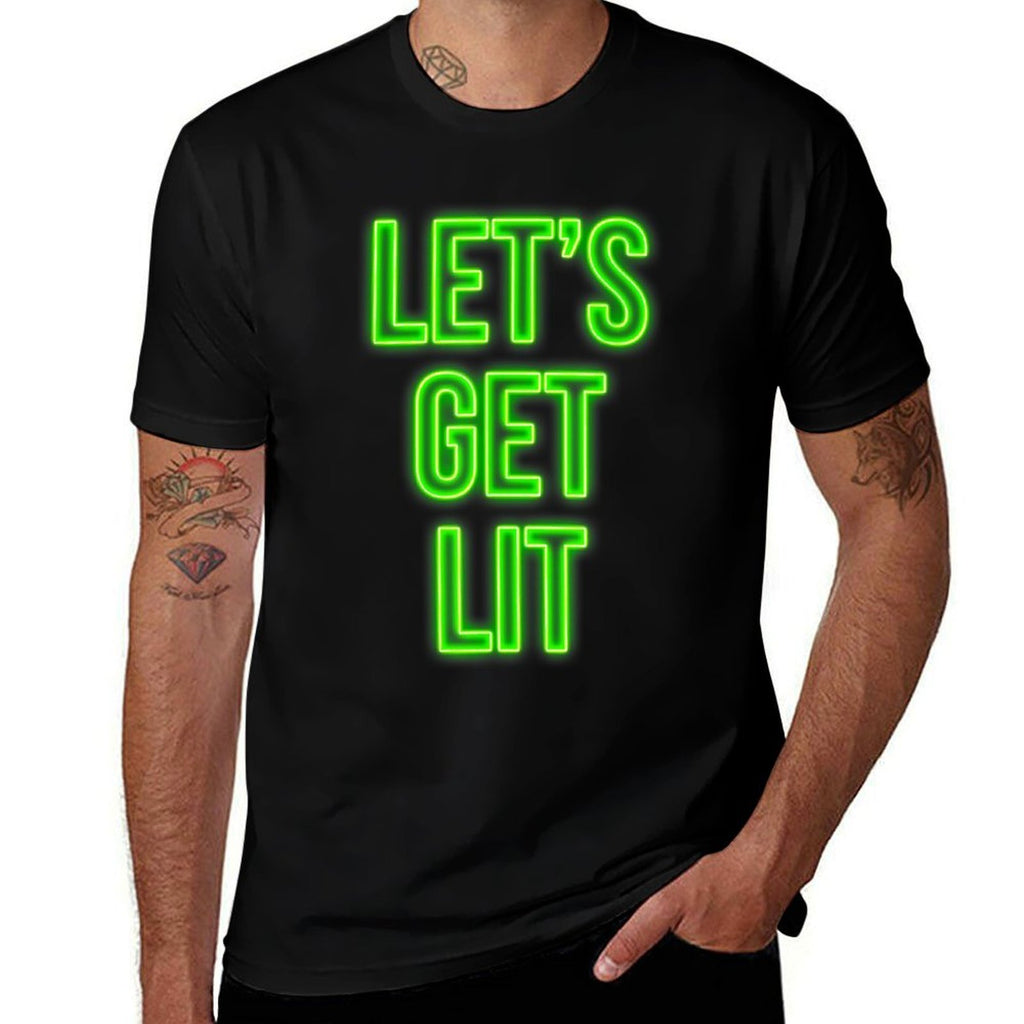 Get Lit Christmas Neon Vintage Retro Outfit  Tagless Design T-Shirt