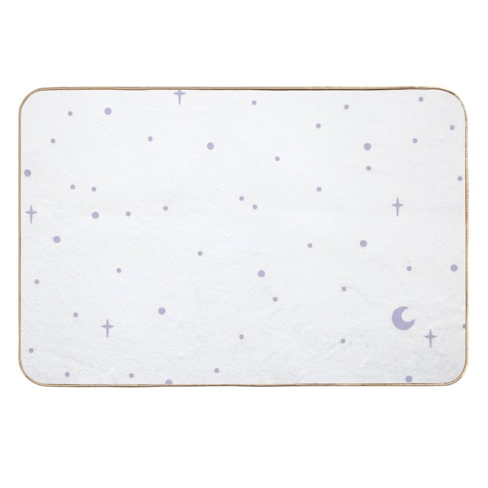 Lilac Stars on White  Easy Maintenance Bath Mat