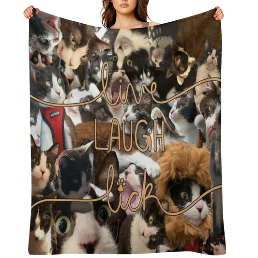 Live, Laugh, Lick Versatility Throw Blanket