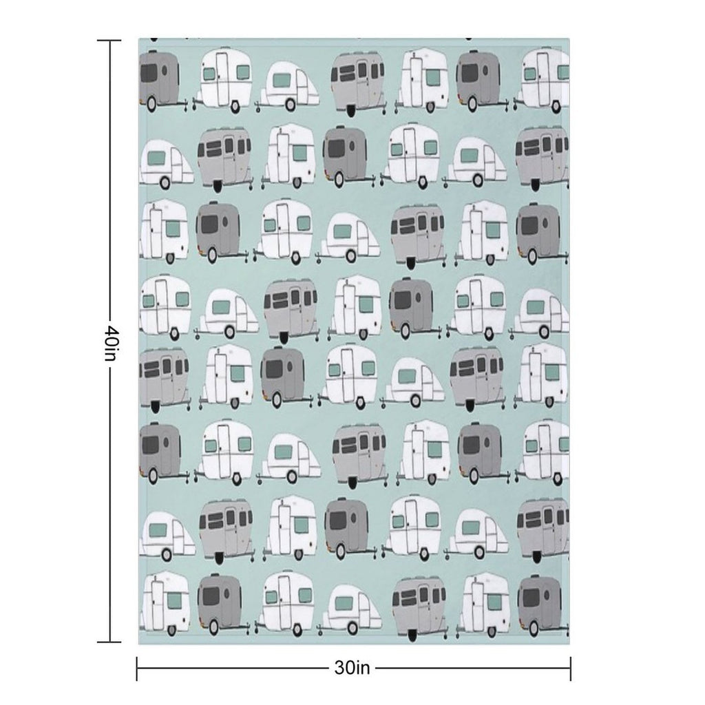 Chromatic Vintage Caravan Pattern Compact Throw Blanket
