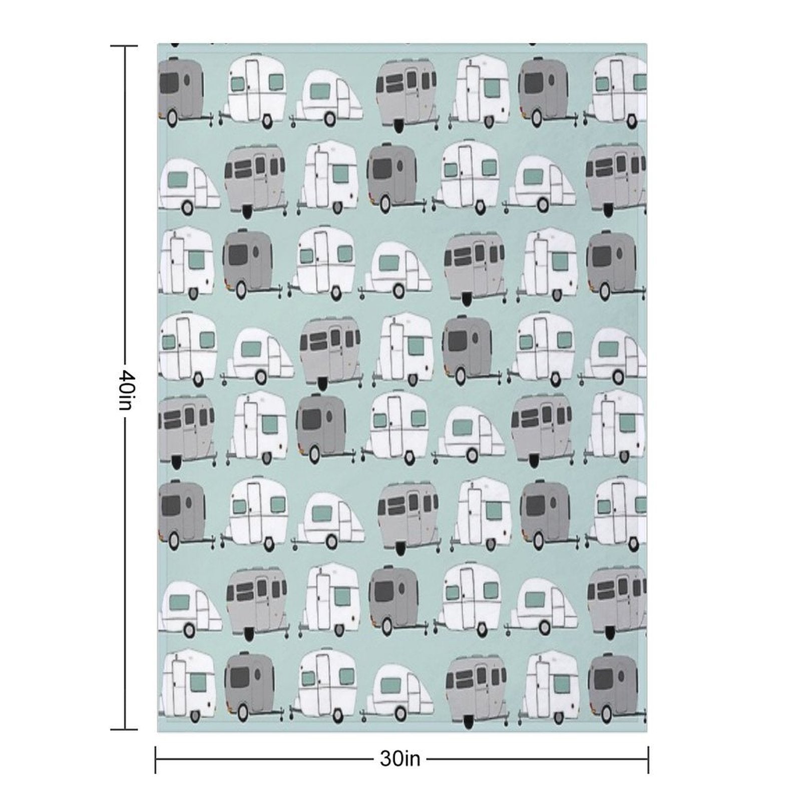 Chromatic Vintage Caravan Pattern Compact Throw Blanket