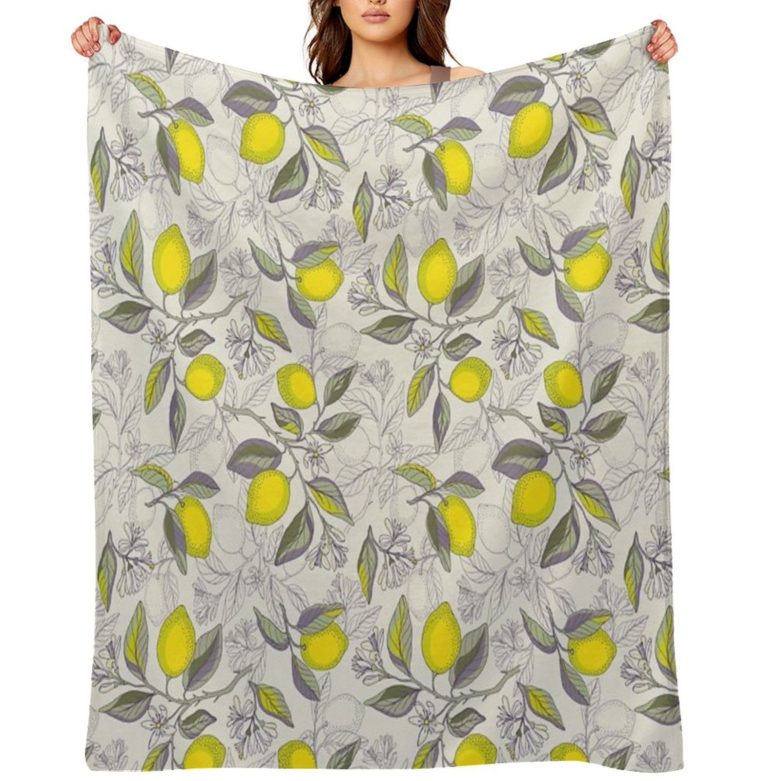 Lemon Pattern Gift-ready Throw Blanket