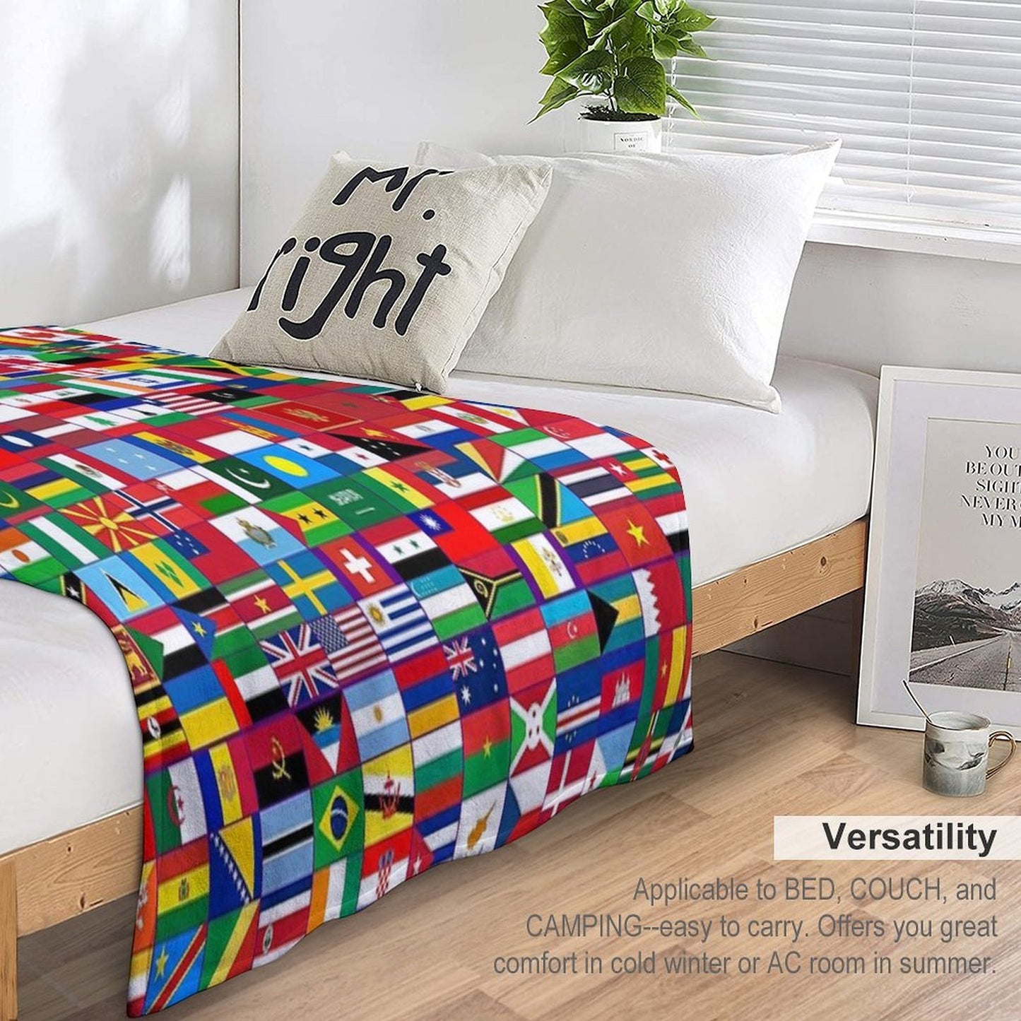 World Flags Durable Throw Blanket