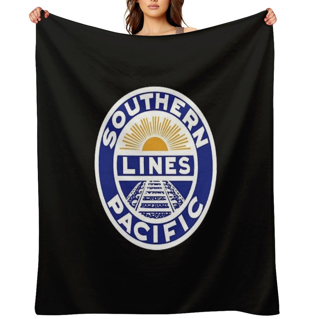 Vintage Southern Pacific Lines Railroad Quick-dry Throw Blanket