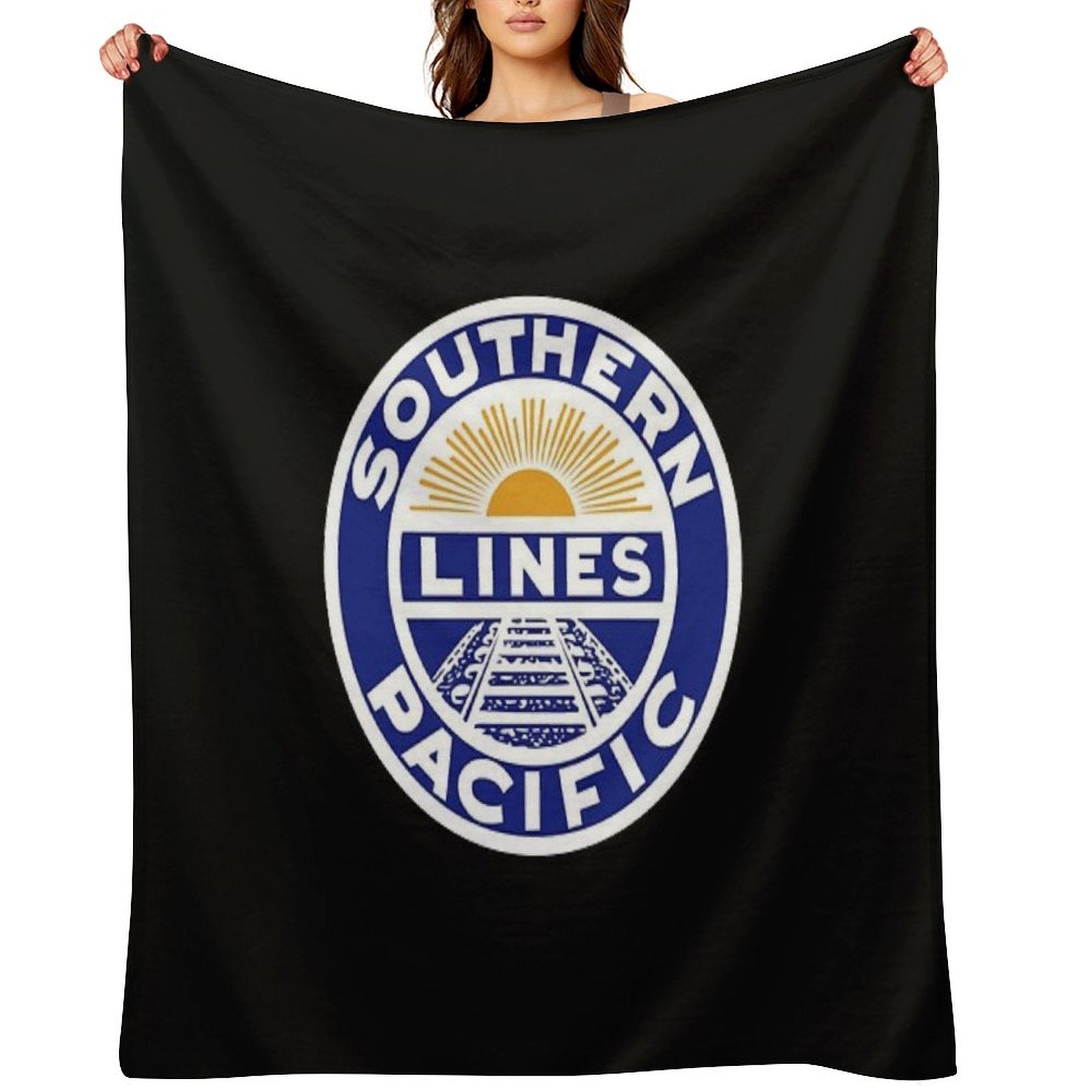Vintage Southern Pacific Lines Railroad Quick-dry Throw Blanket