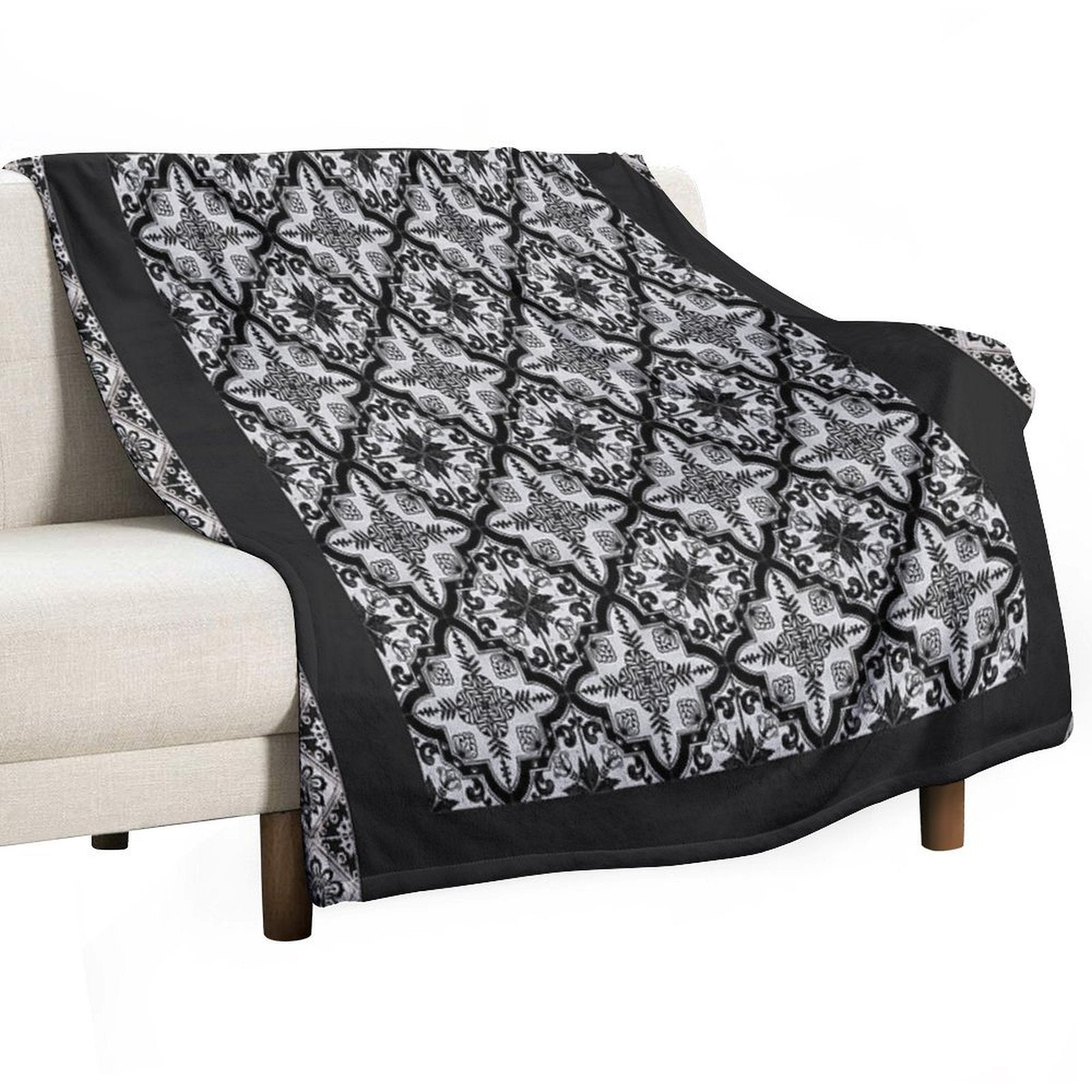 Blue And White Ceramic Tiles Pattern Durable Throw Blanket