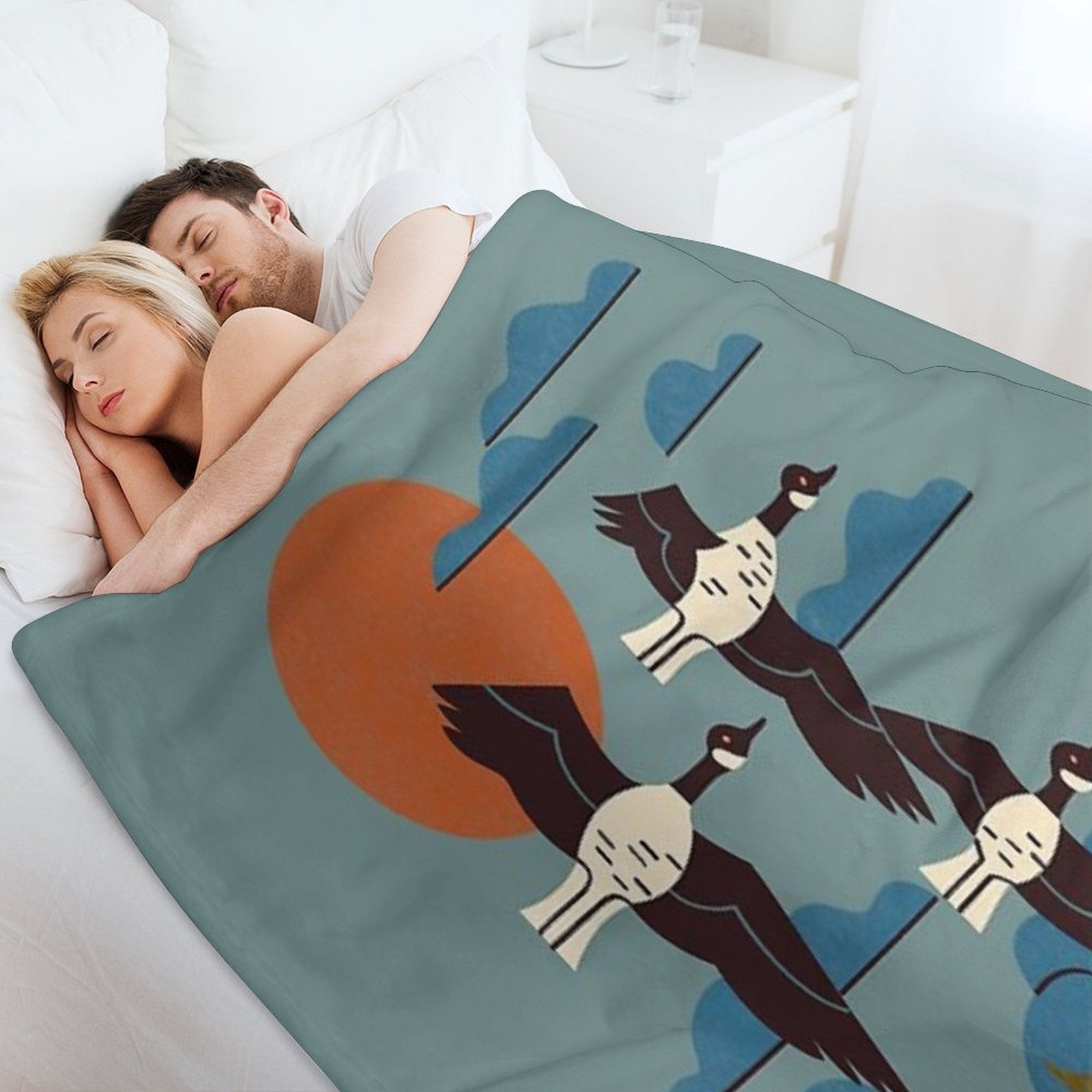Geese Flying South Durable Throw Blanket