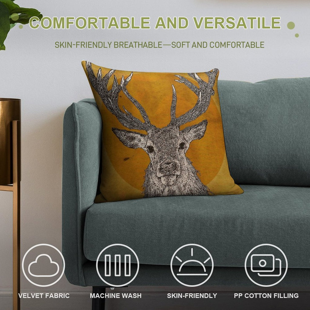 Wild Stag's Head Soft Ultra-Soft Texture Throw Pillow