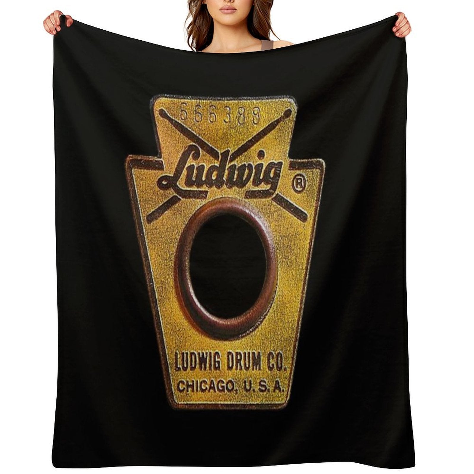 Ludwig Badge Worn Plush Throw Blanket