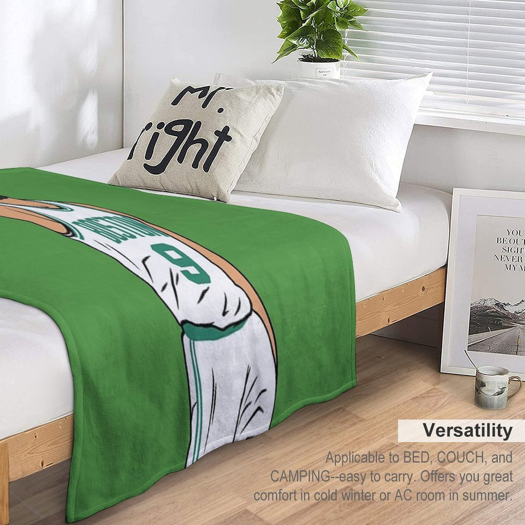 Derrick White 3 Point Celebration Eco-conscious Throw Blanket