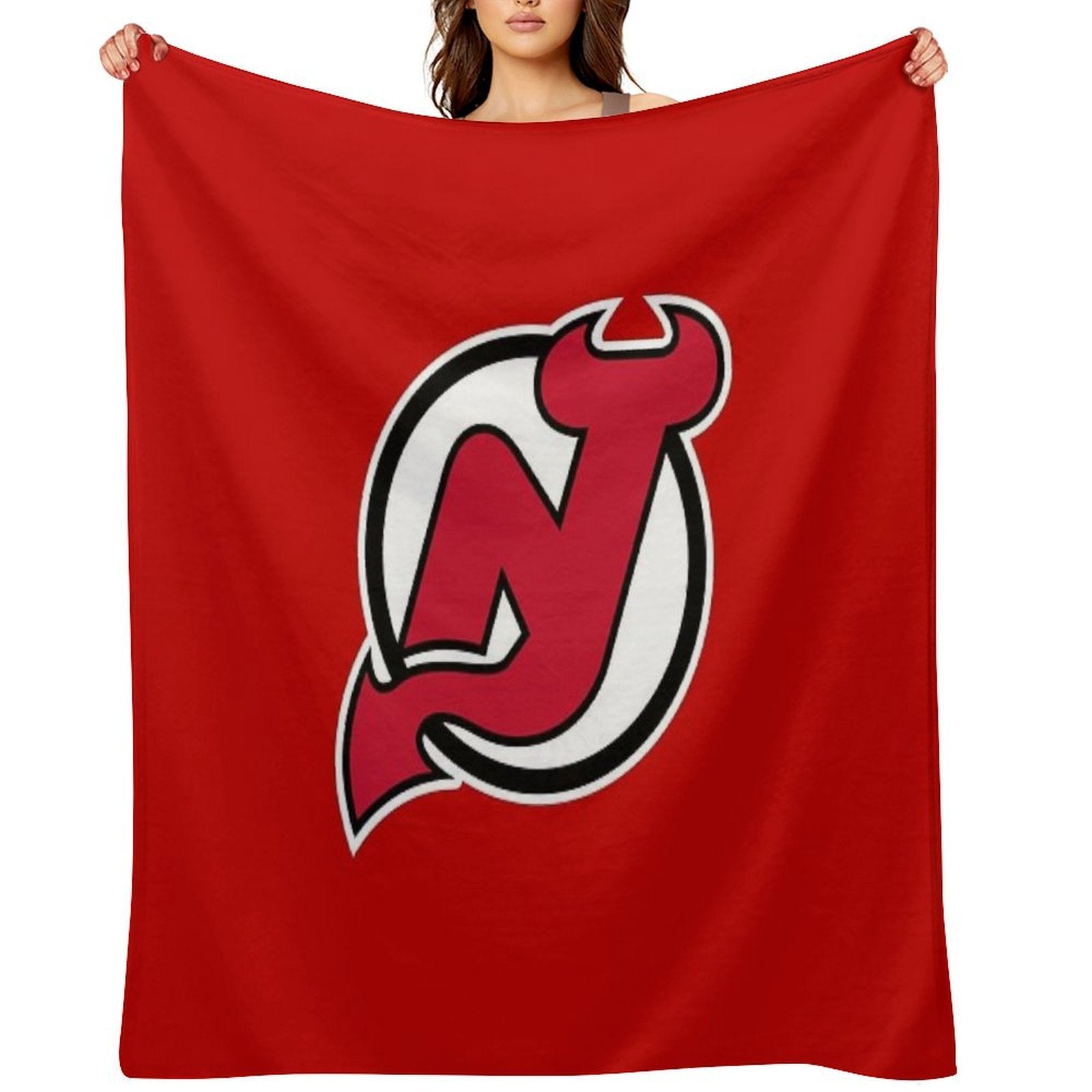 Devils Logo Plush Throw Blanket