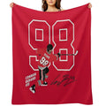 Connor Bedard Blackhawks #98 Signature Art Anti-pilling Throw Blanket