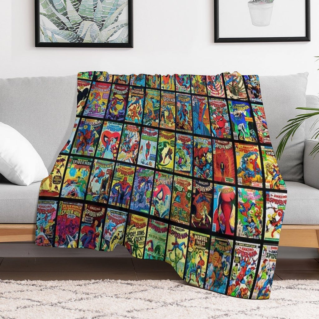 Vintage Superhero Comic Book Collection Pattern 3 Compact Throw Blanket