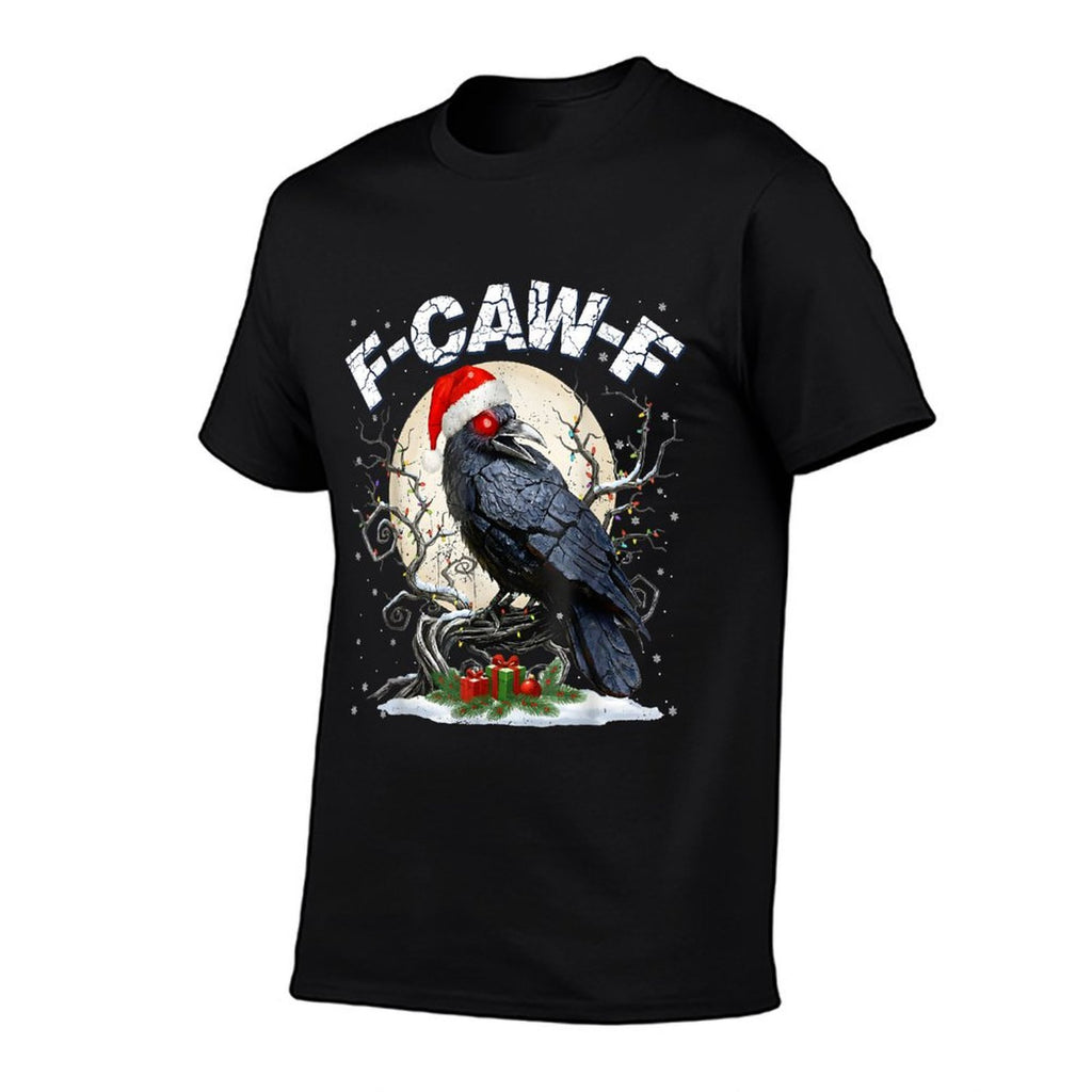 Funny Vintage Crow Santa Hat Pjs Pajamas Christmas Xmas Men  Eco-friendly Material T-Shirt