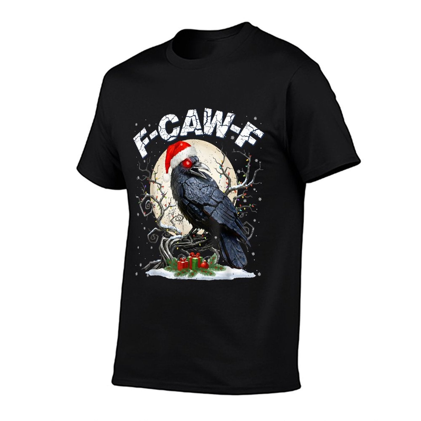 Funny Vintage Crow Santa Hat Pjs Pajamas Christmas Xmas Men  Eco-friendly Material T-Shirt