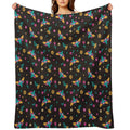 Death's Head Butterflies And Flowers Multi-functional Throw Blanket