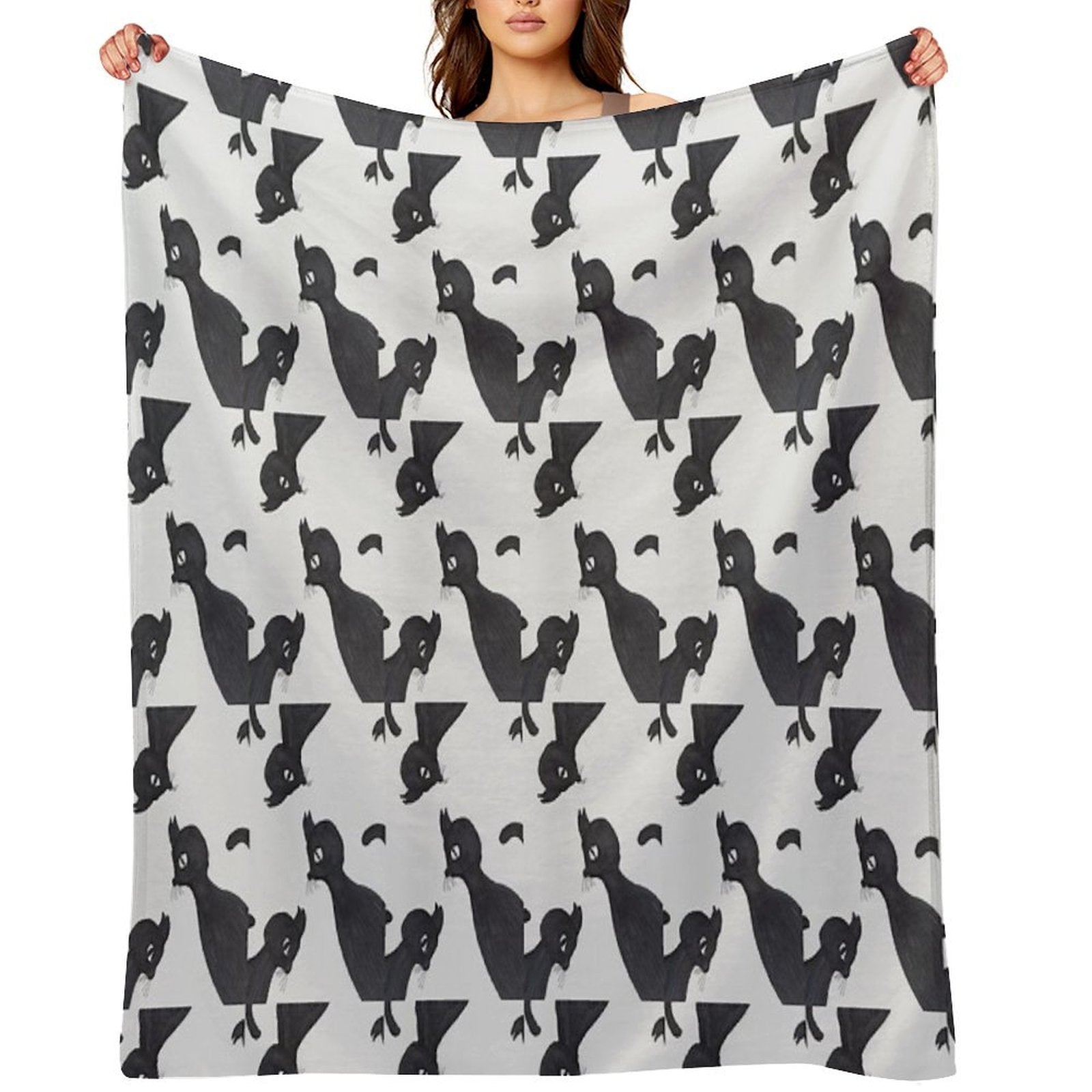 BLACK CAT・5 Easy Care Throw Blanket