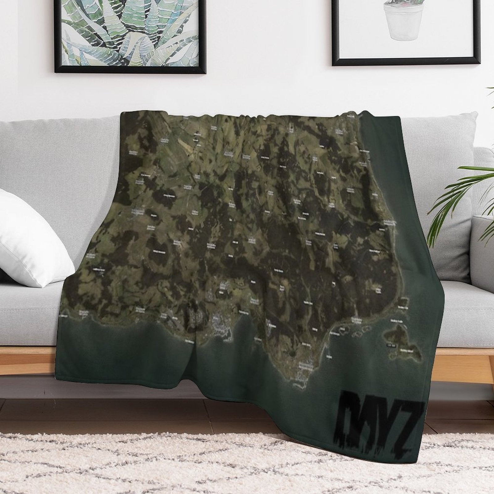 Day Z Map Anti-pilling Throw Blanket